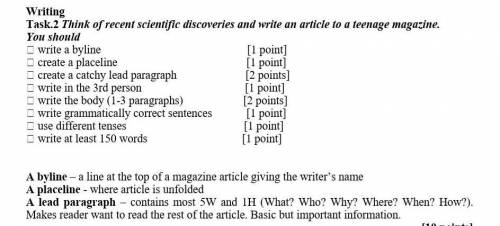 Write article for teenage magazine