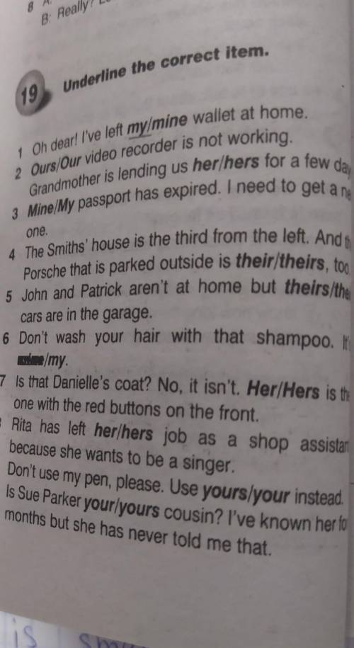 Underline the correct item​