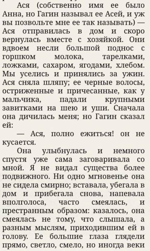 Прочитайте отрывок из повести И. С. Тургенева Ася составьте тезисный план текста.