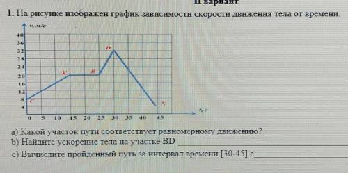 На рисунке изображен график зависимости скорости движения тела от времени.
