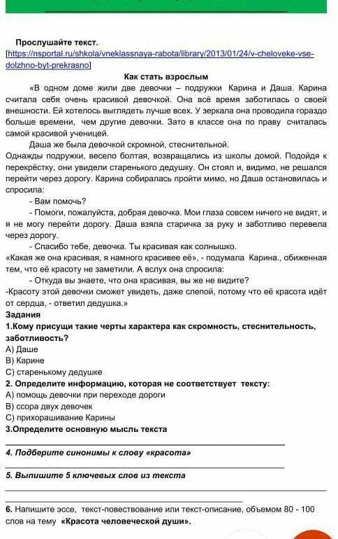 Суммативное оценивание за раздел N 16 класс