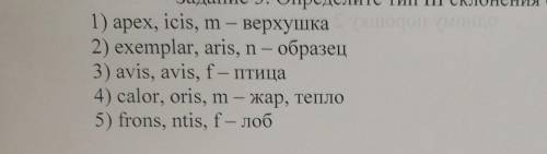 Определите тип 3 склонения существительных Латинский