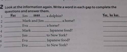 Look at the information again. Write a word in each gap to complete the questions and answer them