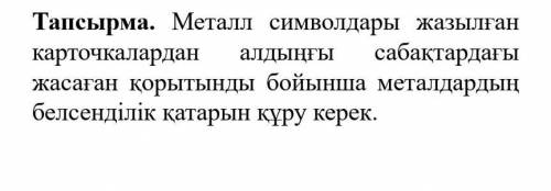 Металл сиволдары сррчнр көмекк