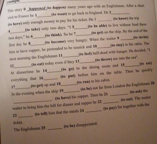 Put each verb in brackets (1-25) into a suitable verb form. 0 - is done for you as anexample.
