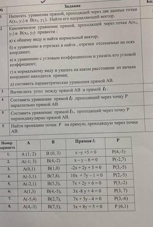 Напишите уравнение прямой проходящей через две данные точки А(-5,4) и В(2,7) найти его 7 вариант 