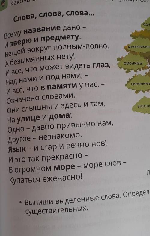 Выпишите выделенные слова.Определи под,число,падеж имён существительных.