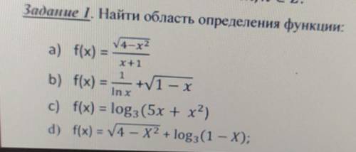 Добрый день! Очень нужна ваша и очень Задание 1. Найти область определения функции