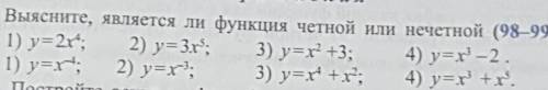 Выяснить, является ли функция чётной или нечётной (98-99)