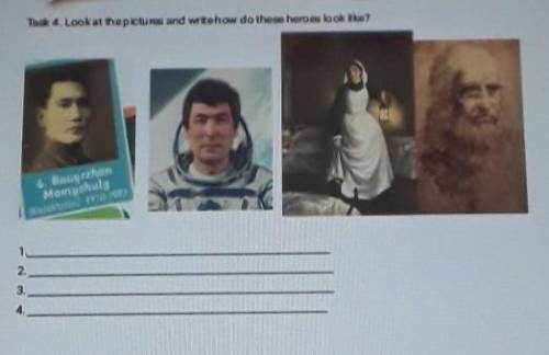 Task 4 Lookat thepictures and wrkehow do these heroes look like? 