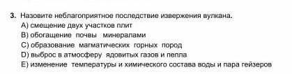 Назовите неблагоприятные последствия извержение вулкана