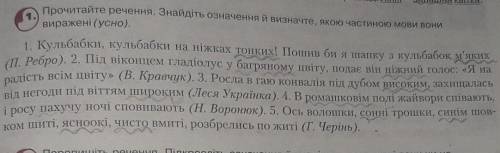 визначити частину мови якими вони виражені 