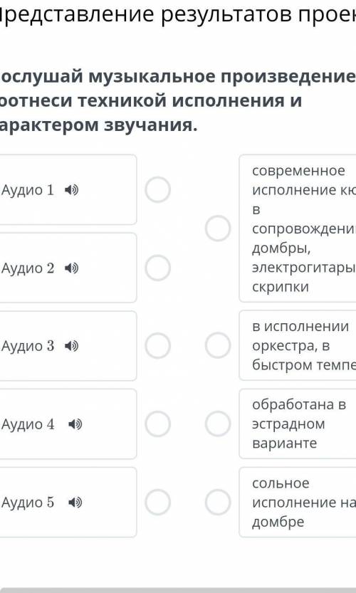 Послушай музыкальное произведение и соотнеси техникой исполнения и характером звучания. Аудио 1Аудио