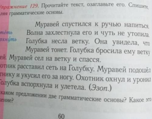 Прочитайте текст Озаглавьте его Спишите выделяя грамматические основы