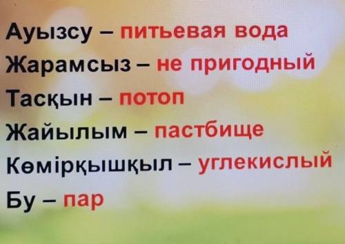 1-ТАПСЫРМАЖаңа сөздерді пайдаланып, сөйлемқұрап жаз.Слова на картинке 