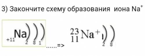 3) Закончите схему образования иона Na+​