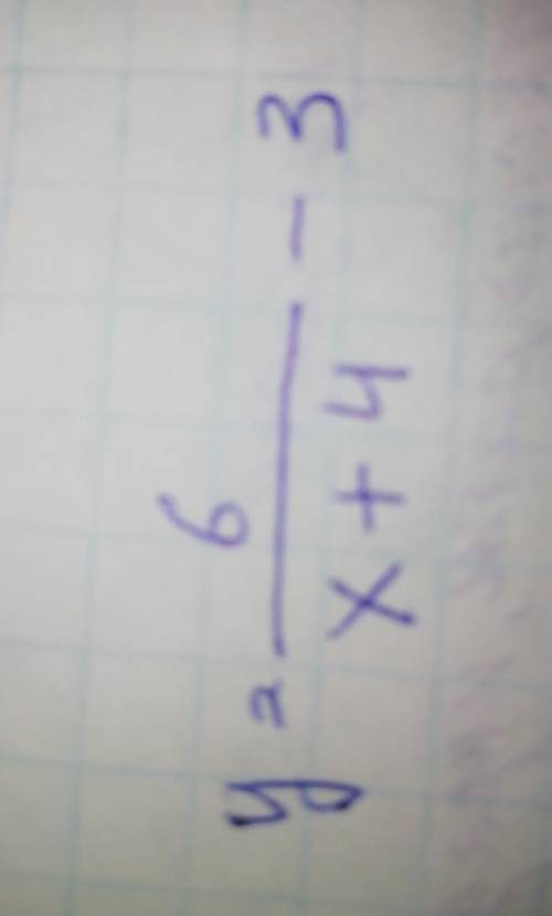 Y=6/x+4 и - 3Надо построить график