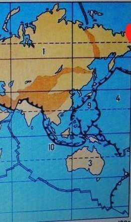 Определи по карте литосферу плиту под номером 4