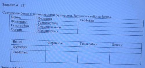 Соотнесите белки с выполняемыми функциями Запишите свойство белков