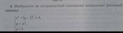 Изобразите на координатной плоскости множество решений системы