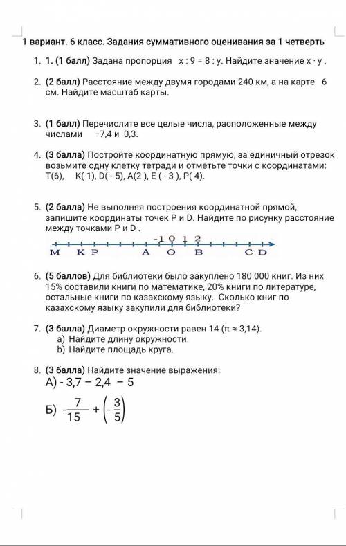 У МЕНЯ СОЧЧ 6КЛЛ 1 ЧЕТВЕРТЬ