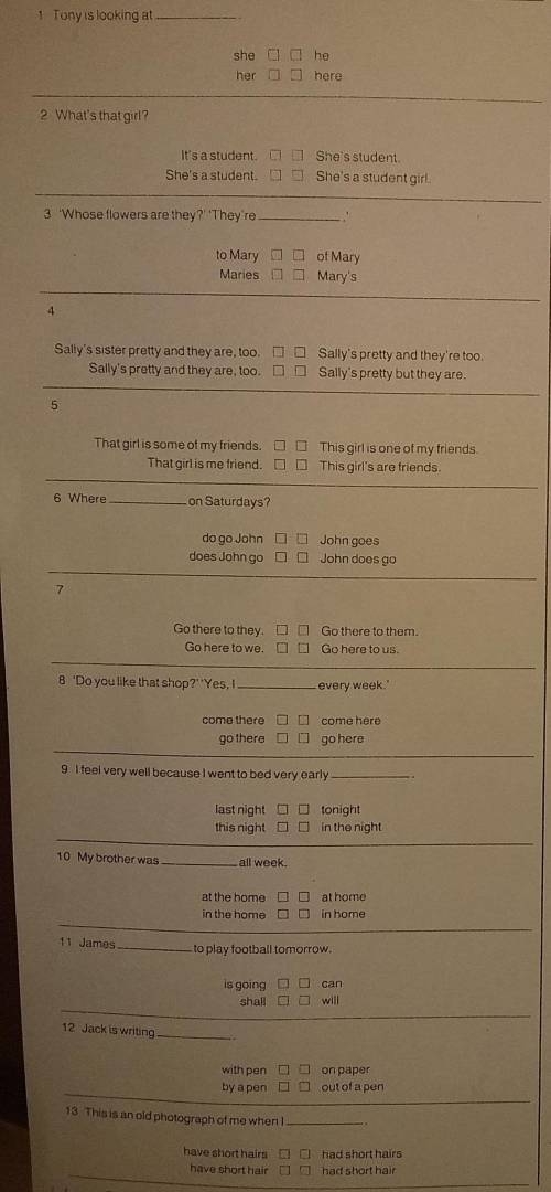 In each question,only one of the four answers is correct.
