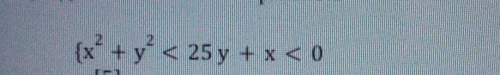Изобразите множество точек, заданных системой неравенств {x^2+y^2<25y+x<0
