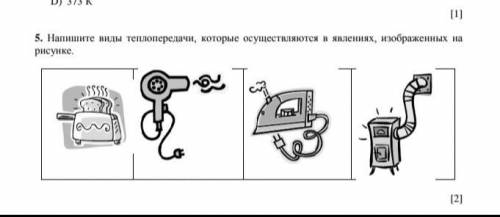 Напишите виды теплопередачи, которые осуществляются в явлениях, изображённых на рисунках.