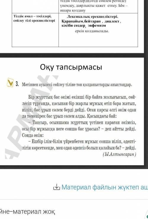 Мәтіннен ауызекі сөйлеу тіліне тән қолданысты анықтаңдар???