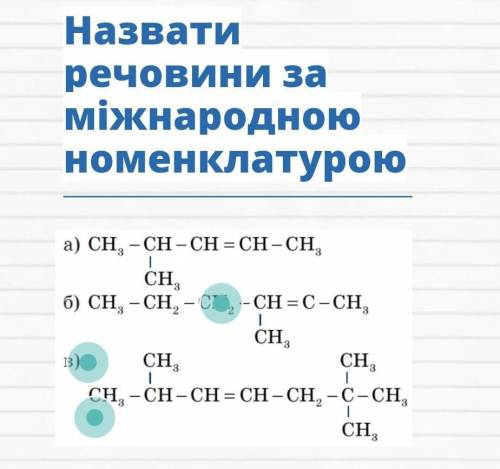 Назвати речовини за міжнародною номенклатурою