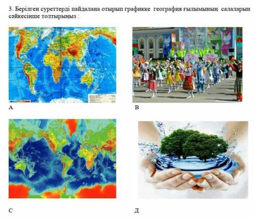Используя приведенные цифры, заполните график по направлениям географической науки: