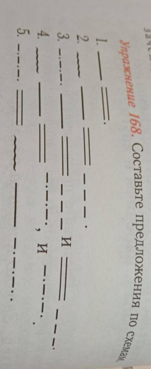 Упражнение 168. Составьте предложения по схемам.