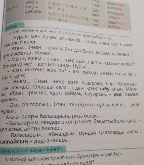Коп нуктенин орнына тыисты косымшаны койып окы​