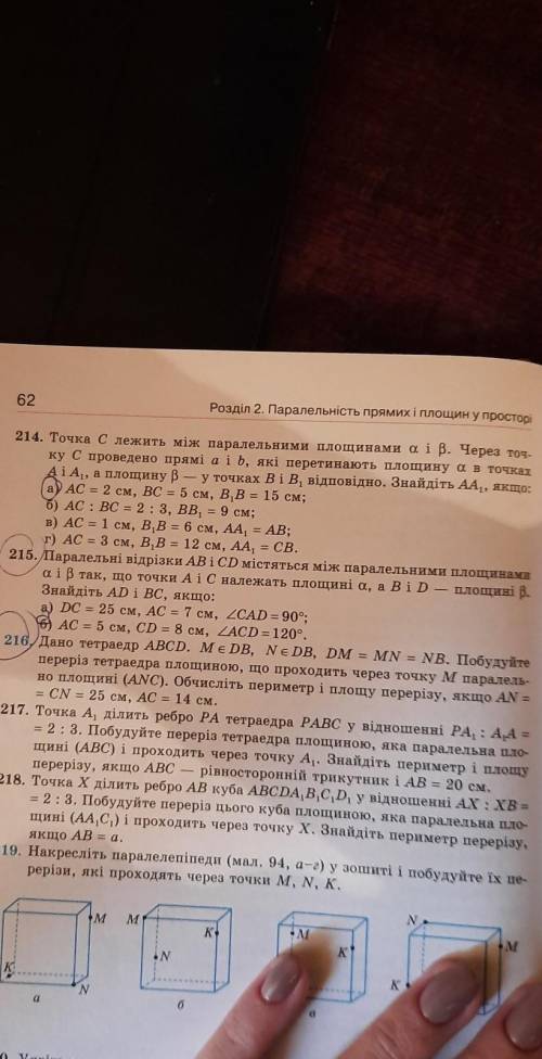 215 (б) Паралельні відрізки 