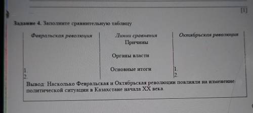 Заполните сравнительную таблицу Февральская и Октябрьская революция