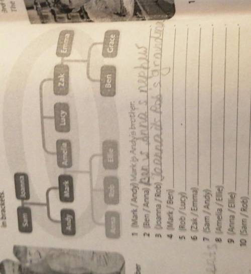 Ex 5Look at the Family Tree Write sentences about The People in brackets 