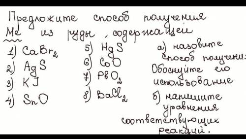 Предложите получения Me из руды, содержащей очень нужно