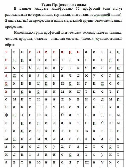 Найти профессии на этой картинке
