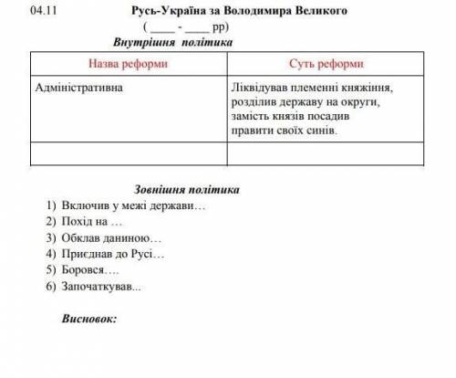 Можно внутрішню політику, все остальное по желанию