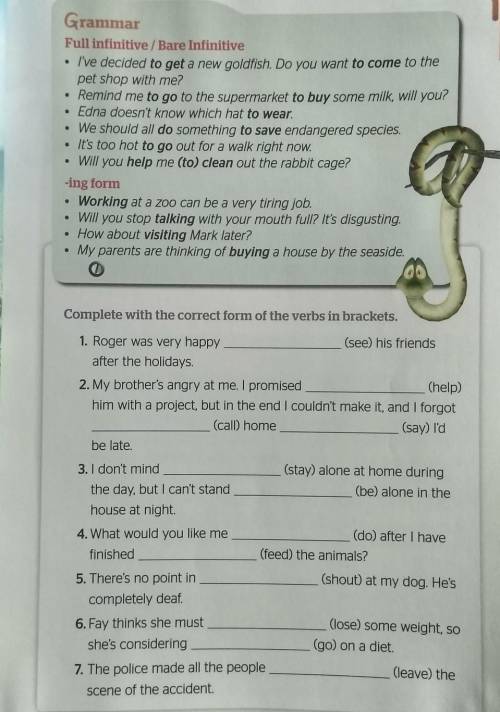 Complete with the correct form of the verbs in brackets
