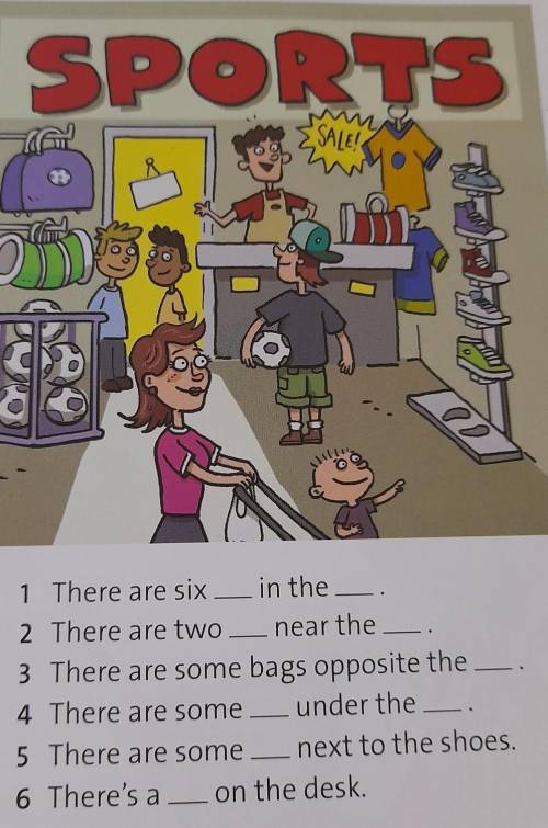 4 Study the prepositions. Then look at thepicture and complete the sentences.