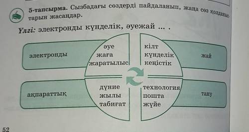 Сызбадағы сөздерді пайдаланып жаңа сөз қолданыстарын жасаңдар