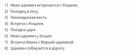 Восстанови порядок событий в Сказке о царе берендее 
