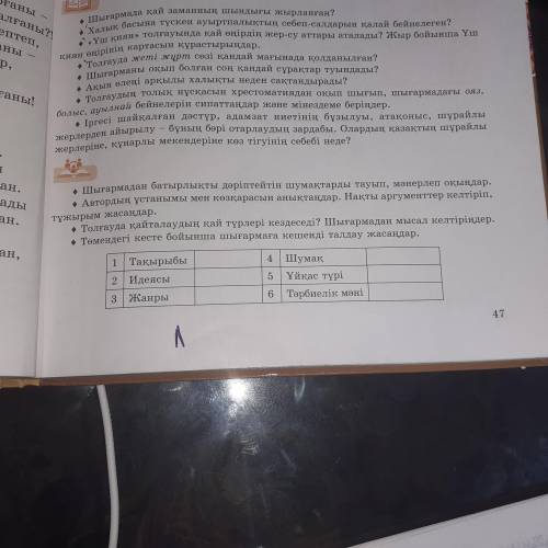 Кесте казак адебиет комектесын