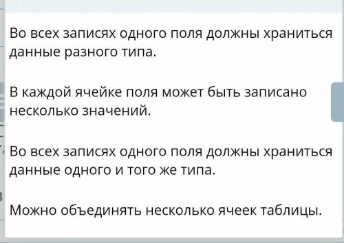Выбери верное утверждение: