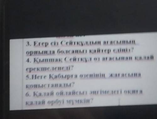 3. Егер сіз Сейткацың ағасыныңорныңда болсаңыз қайтер едіңіз?