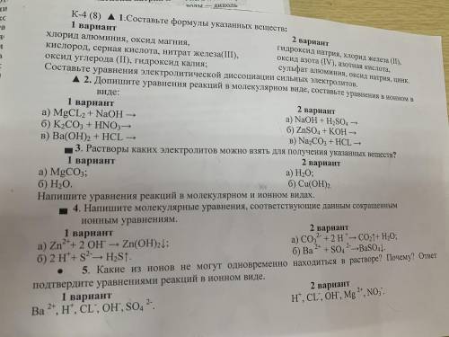 Сделайте 1 вариант , с 1 по 4 задание фото прикреплённо