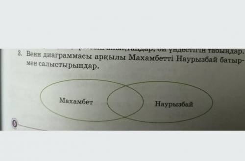 Венн диаграммасы арқылы махамбетті наурызбай батыр мен салыстырыңдар кто знаеет