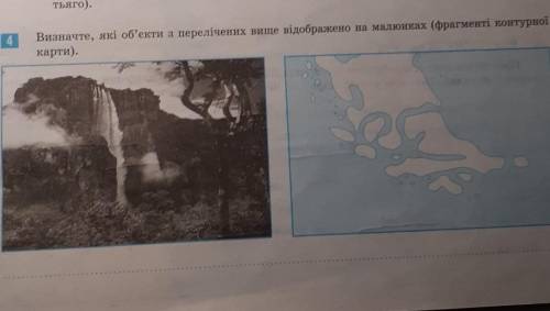 4 Визначте, які об'єкти з перелічених вище відображено на малюнках (фрагменті контурноїкарти).