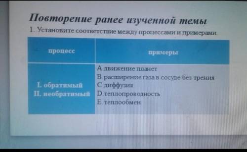 Выберите (A B C D E) обратимые и необратимые​